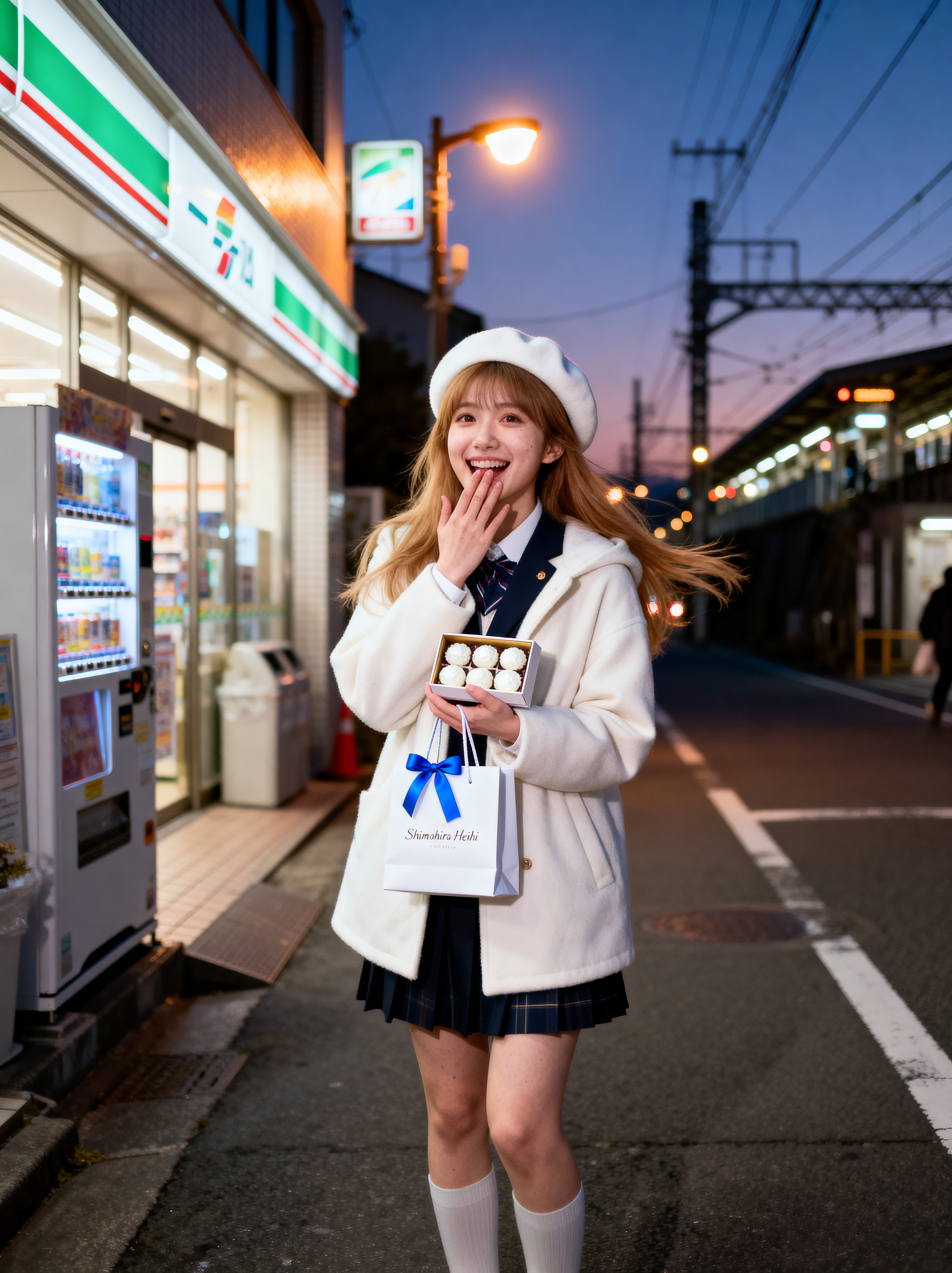 ホワイトデーのお返しに喜ぶ霜平妃 | の人気AIイラスト・グラビア