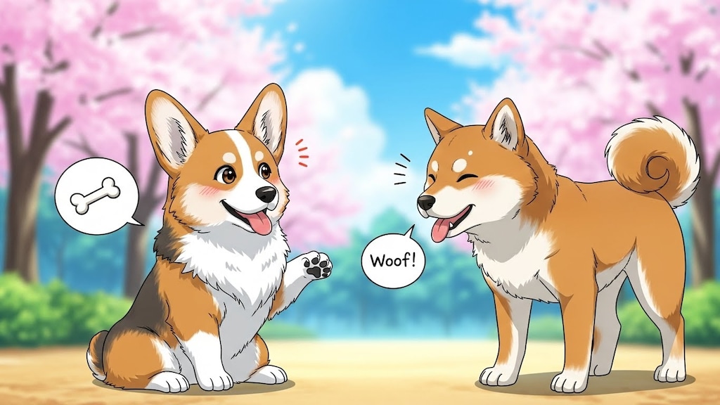 コーギーと柴犬