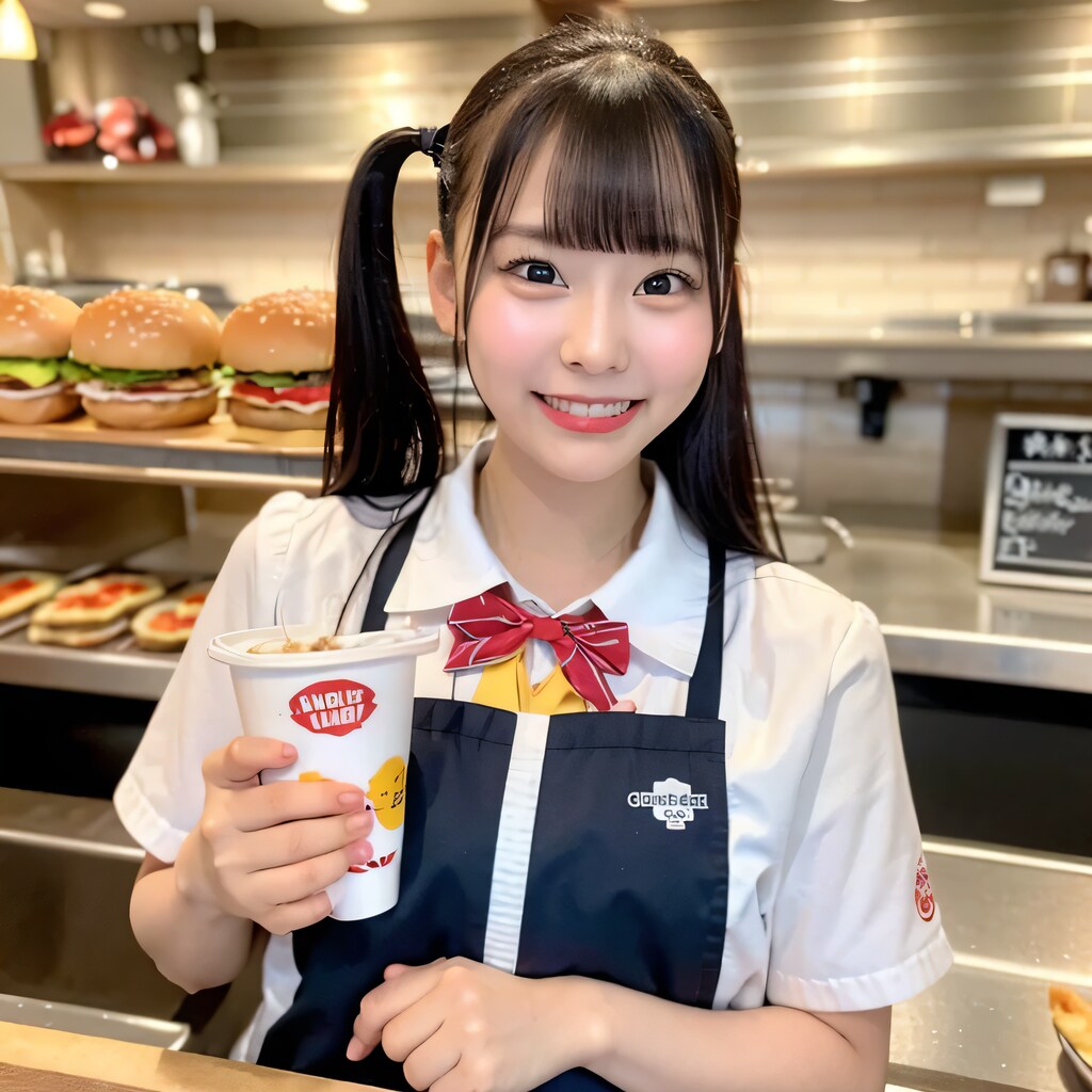 黒髪ツインテでクルーの美女２