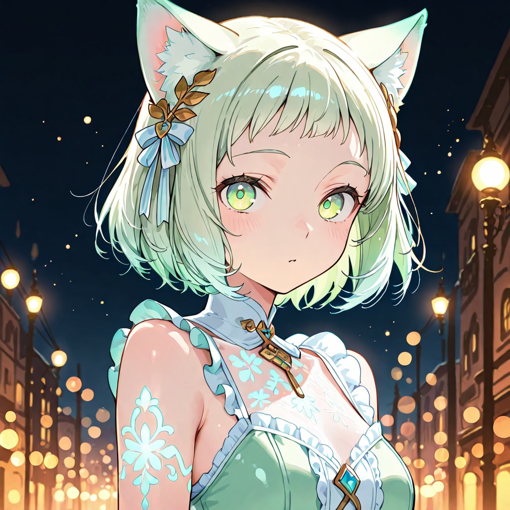 翠緑の真珠、夜の猫耳DAISY | の人気AIイラスト・グラビア