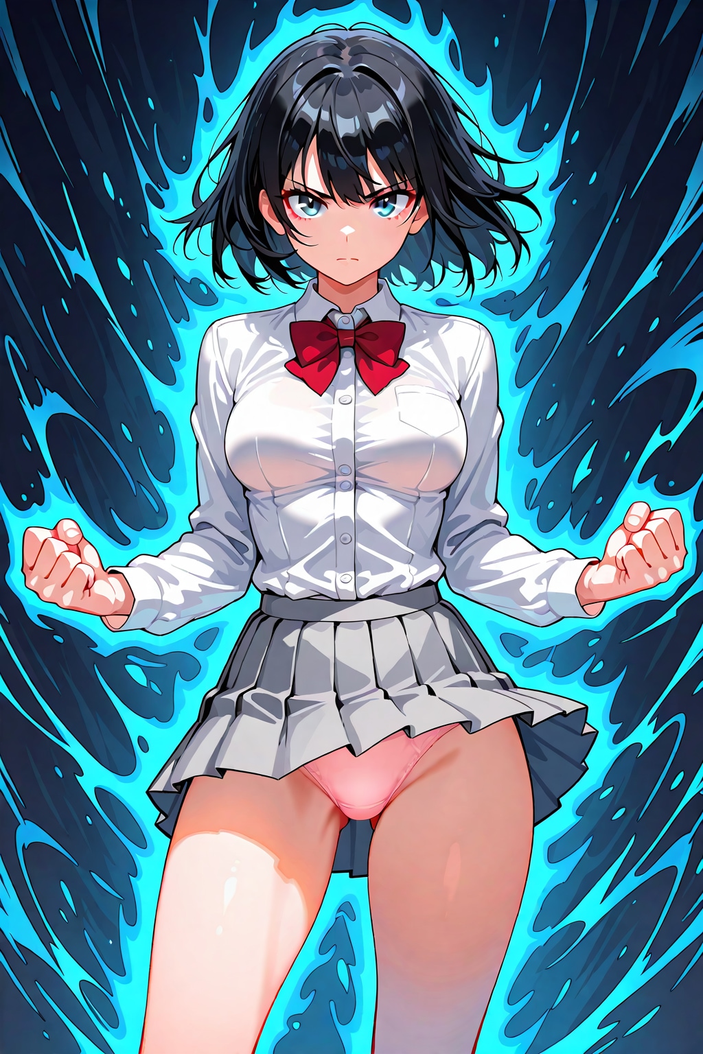 念をこめる少女