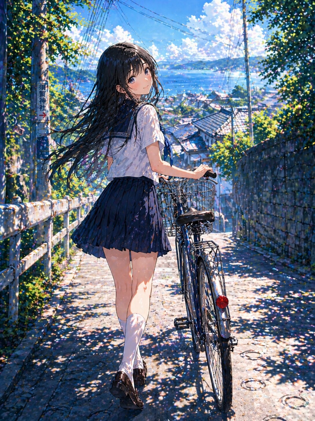 自転車を押して | の人気AIイラスト・グラビア