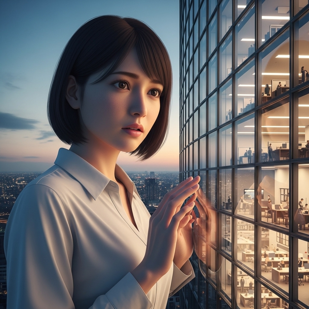 巨大女子がビルの横に | の人気AIイラスト・グラビア