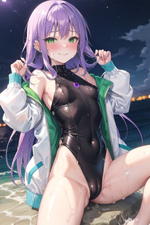 海で会った派手な少女に脱いでもらう