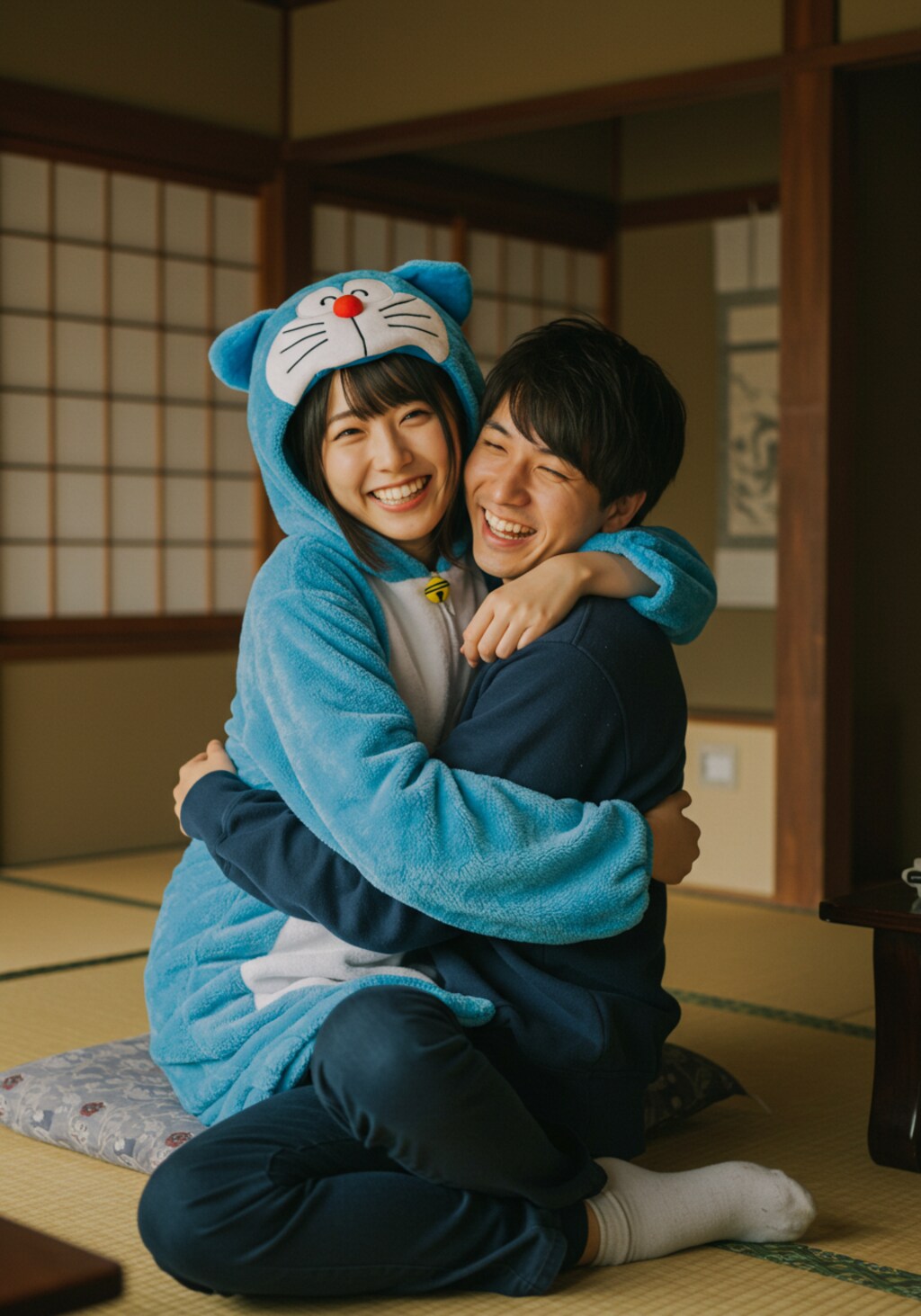 押入れで昼寝の彼女