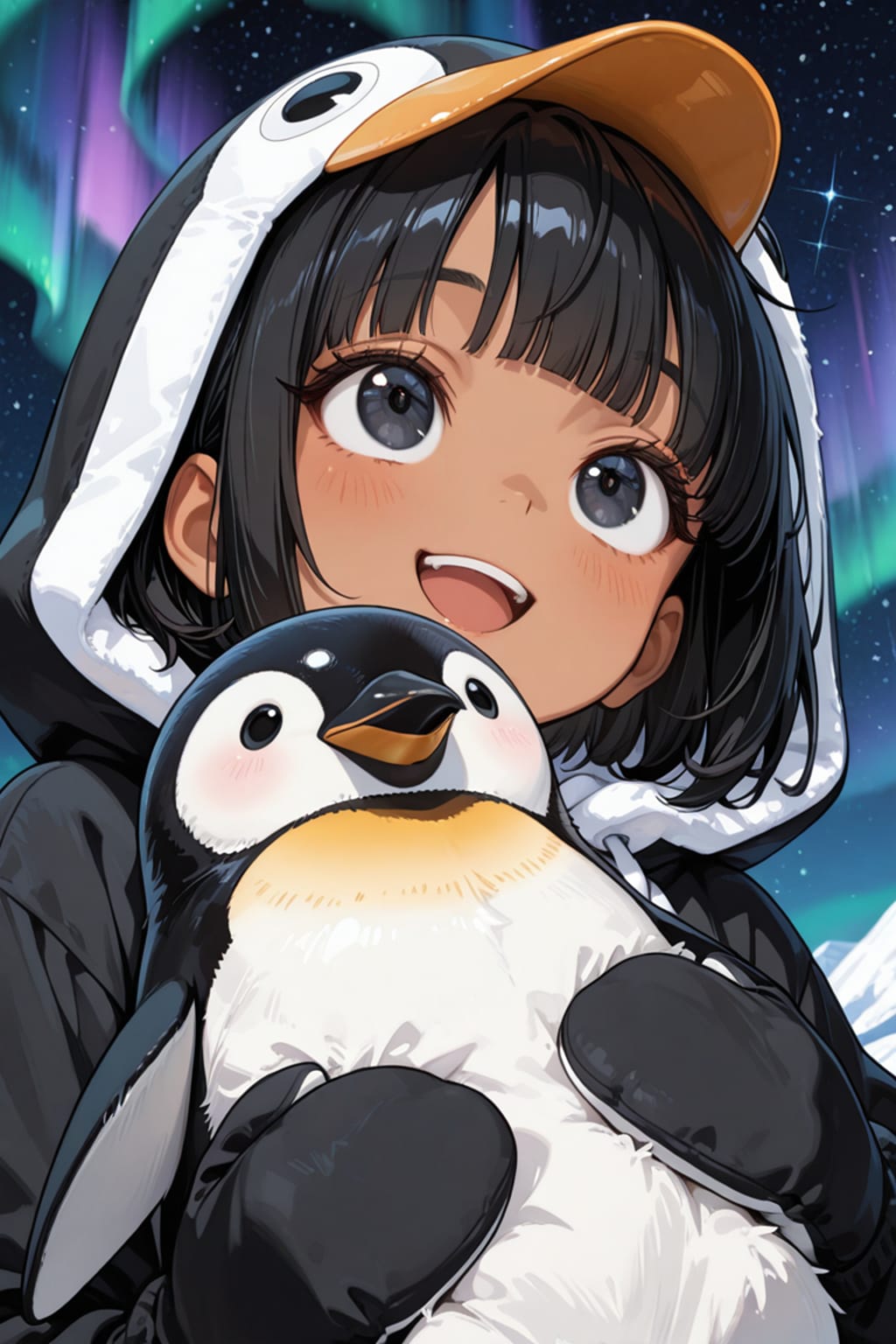 ペンギンとオーロラ
