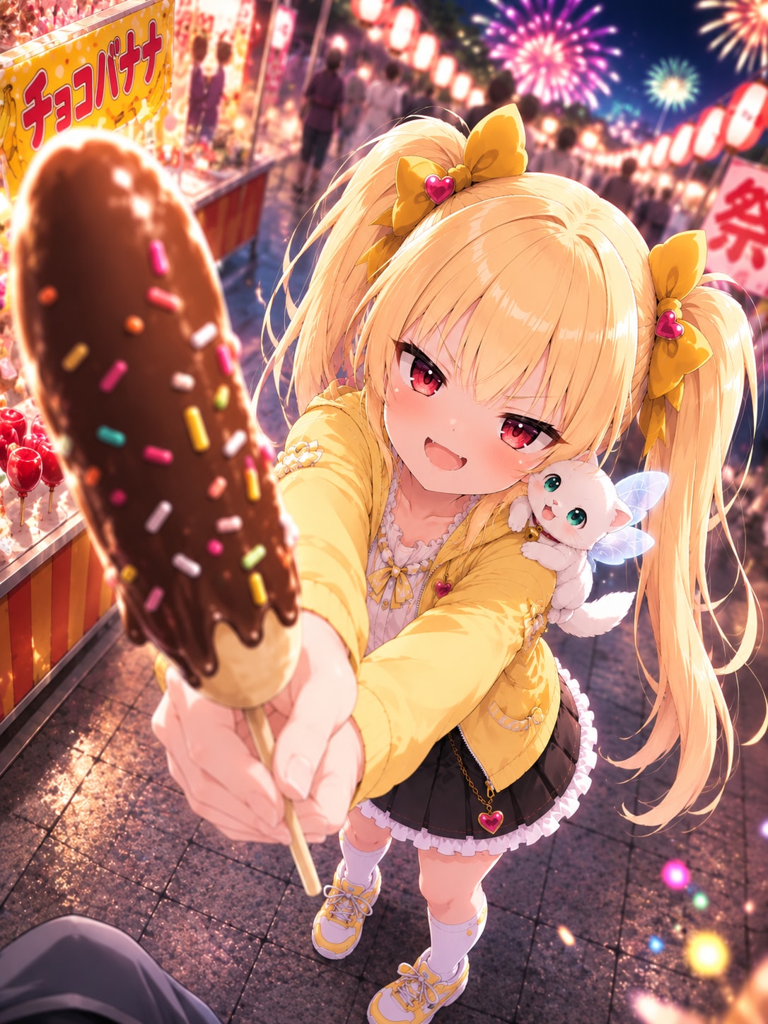 はい、あーん♡ 夏祭りのチョコバナナ