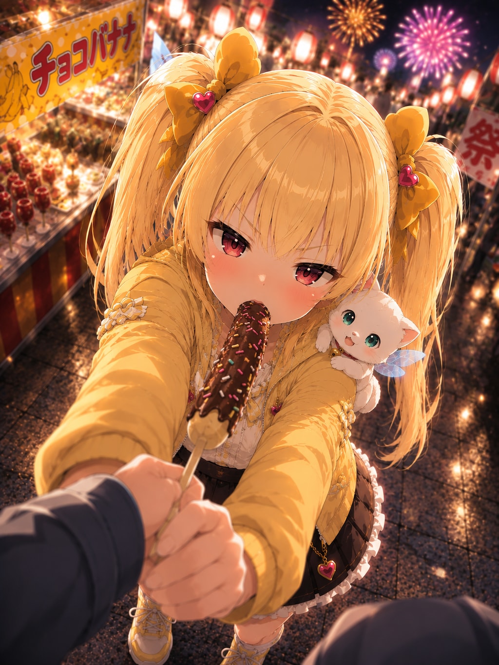 はい、あーん♡ 夏祭りのチョコバナナ