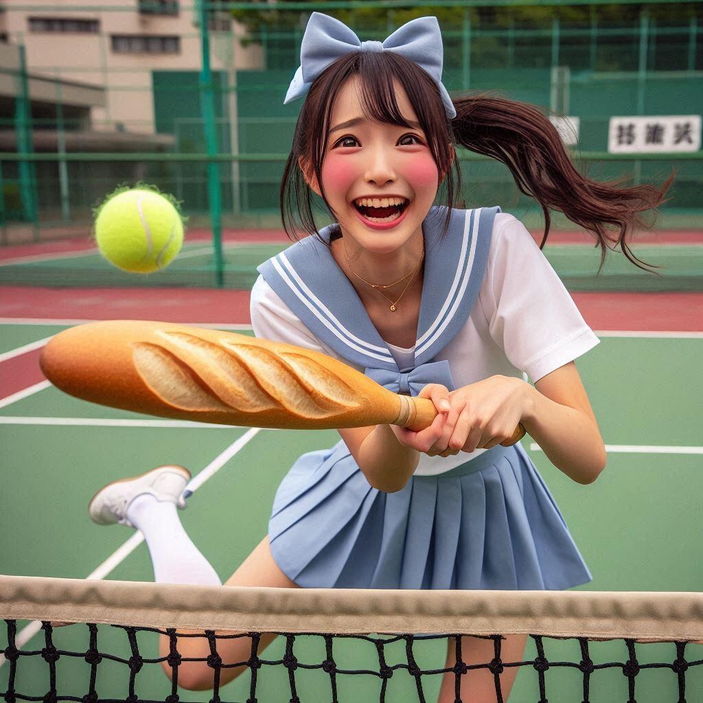 ラケットとバゲットを間違えちゃった！