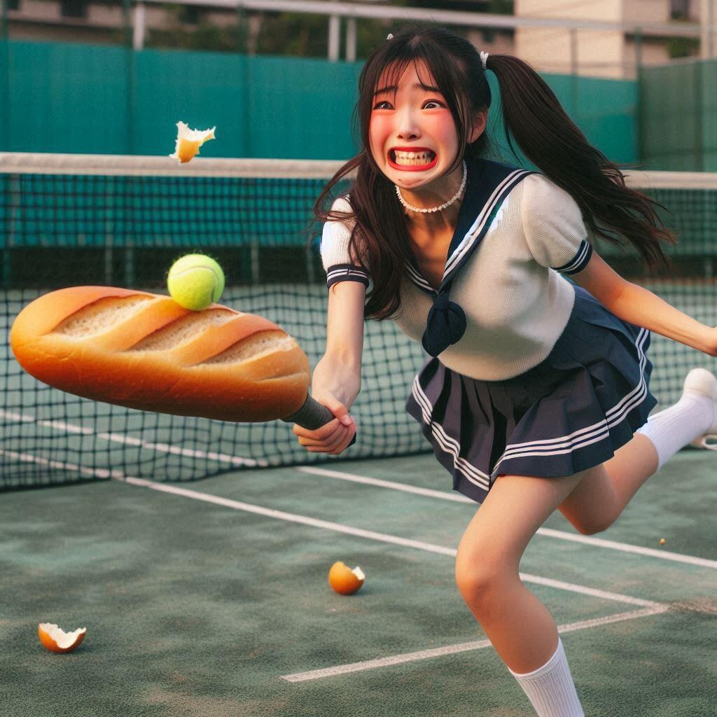ラケットとバゲットを間違えちゃった！