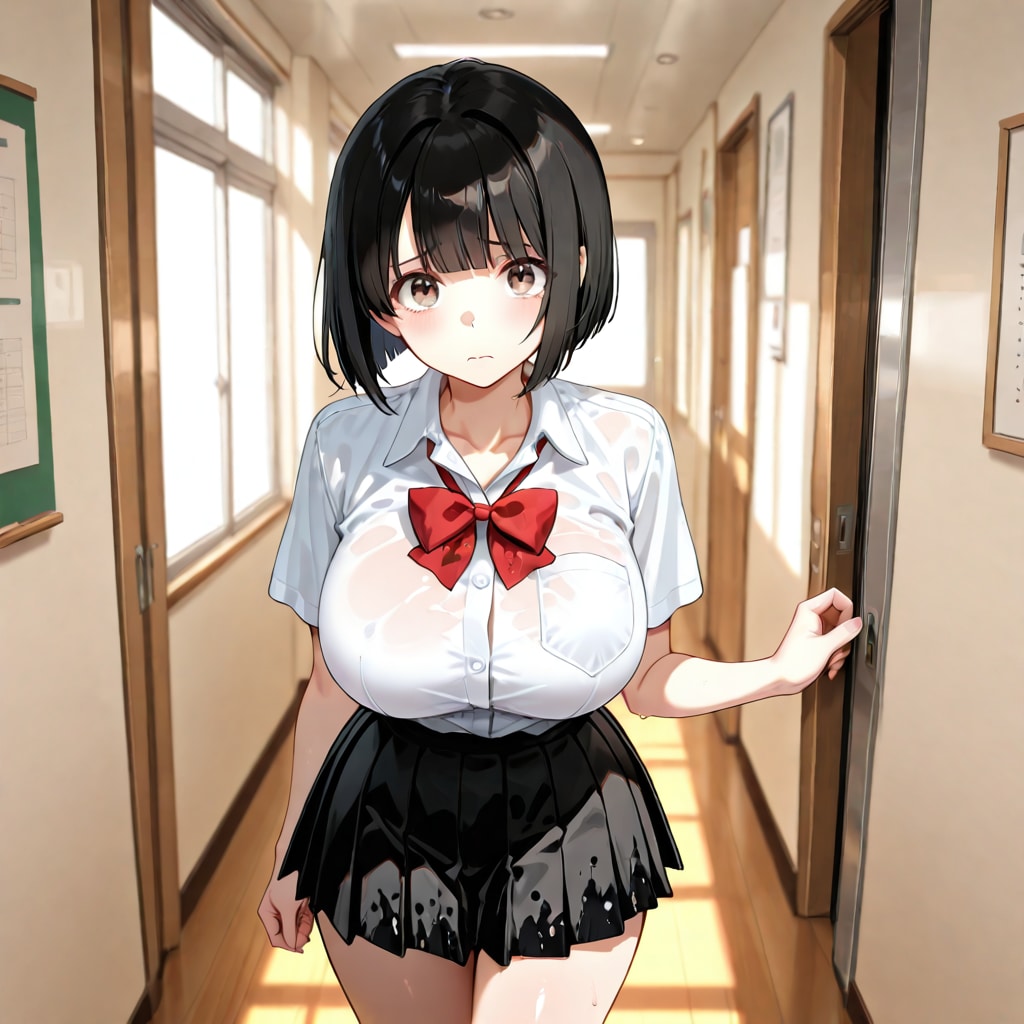 スカートにぶっかけ