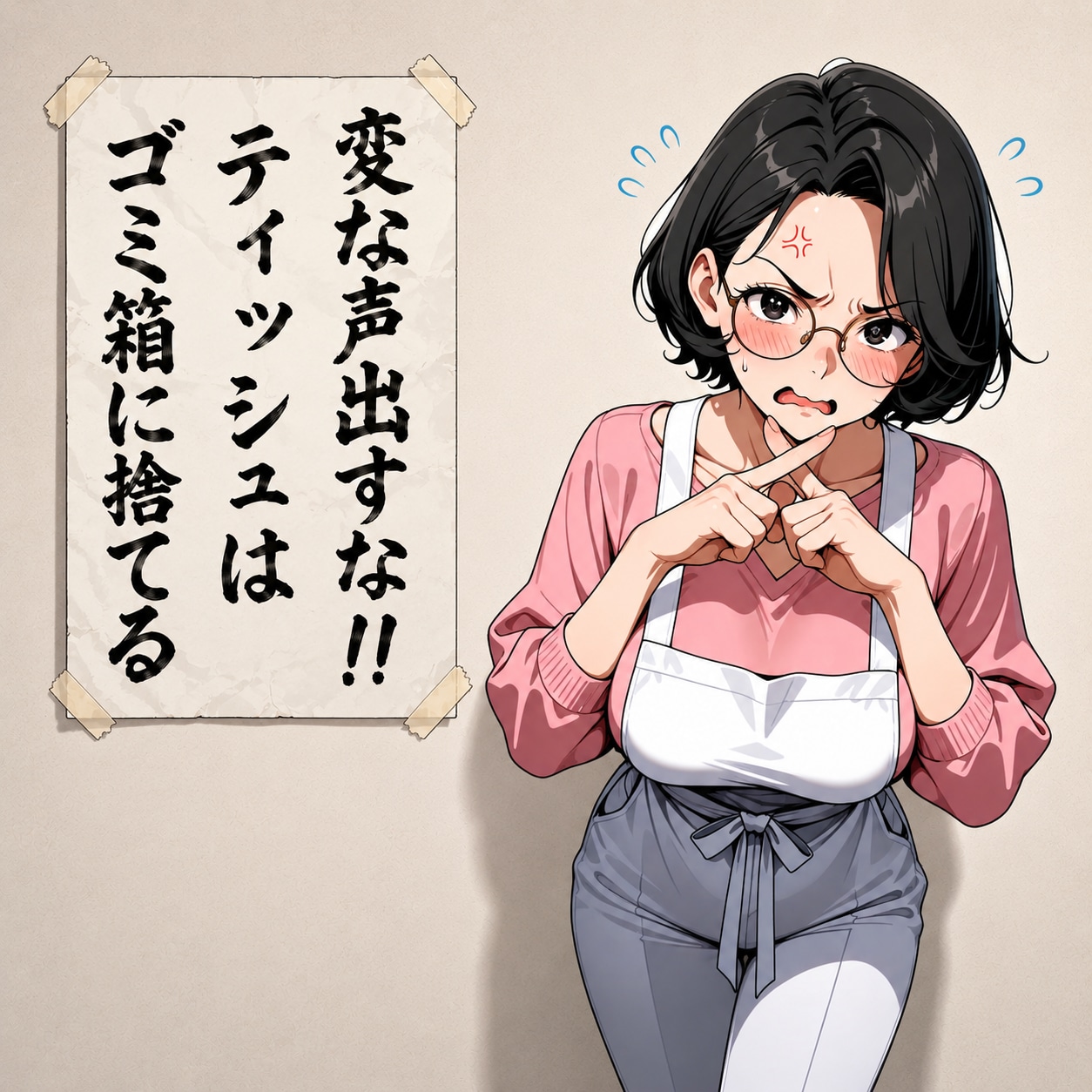 ティッシュはゴミ箱に