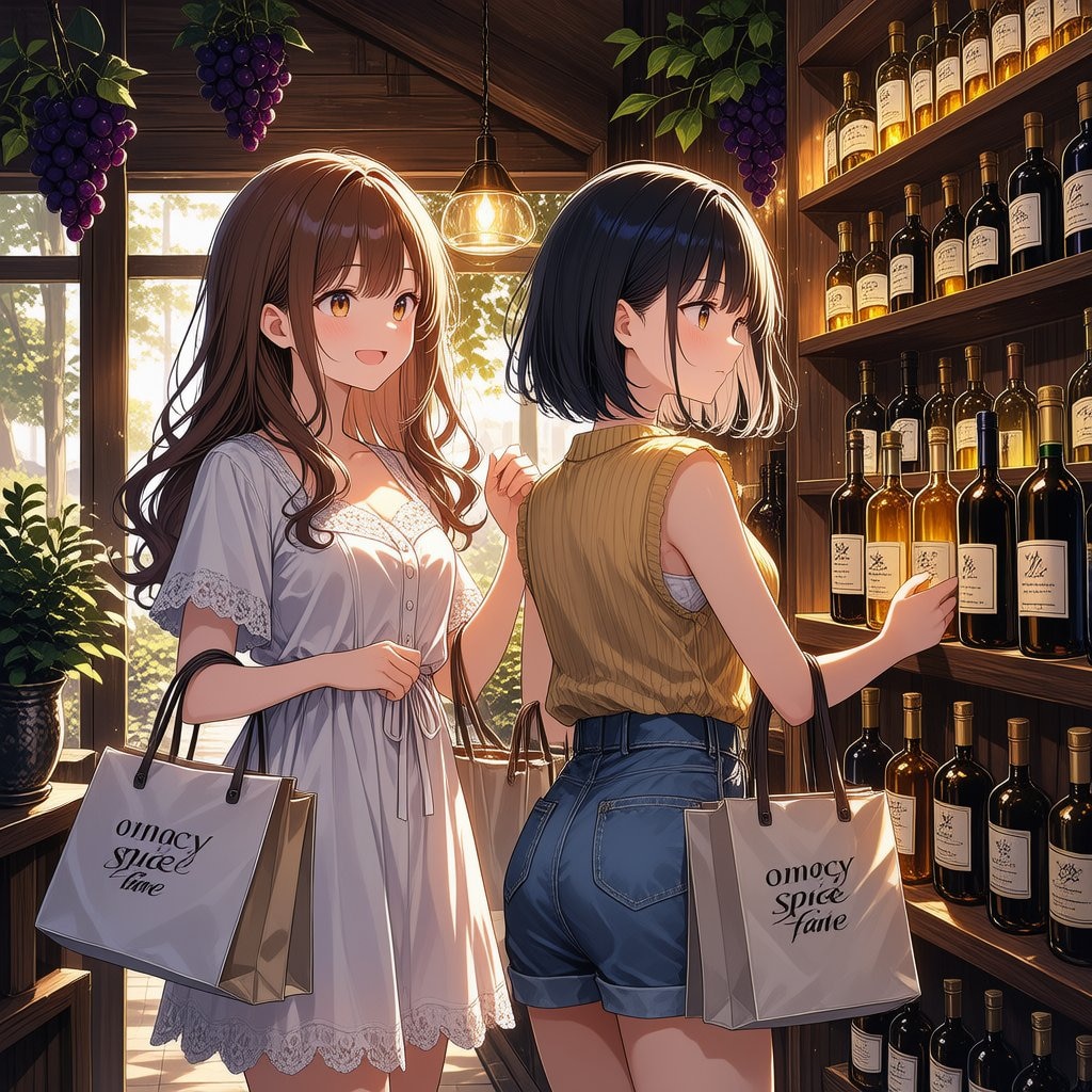 輸入食品店でワインのお買い物