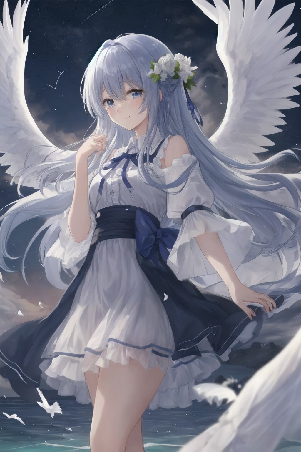 flapping its wings