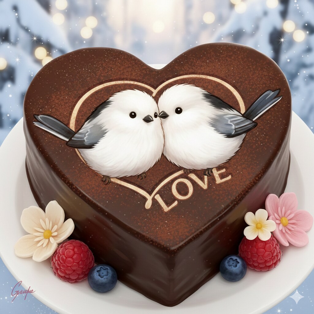 【シマエナガ】チョコレートケーキ２ | の人気AIイラスト・グラビア