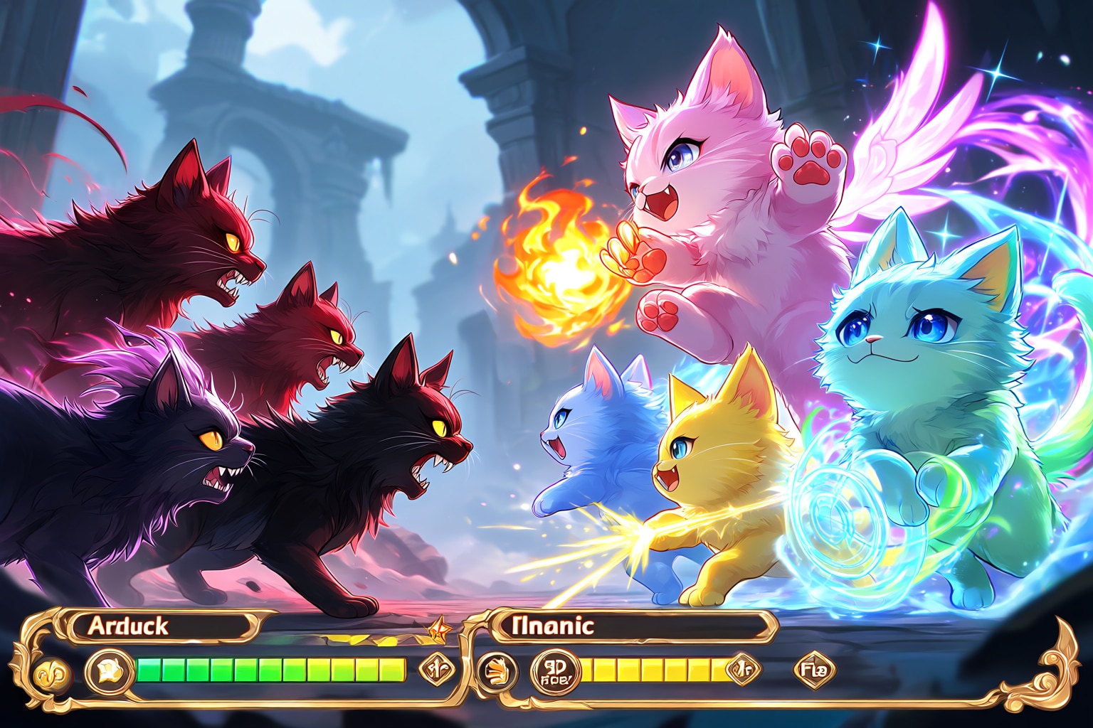 cat fight | の人気AIイラスト・グラビア