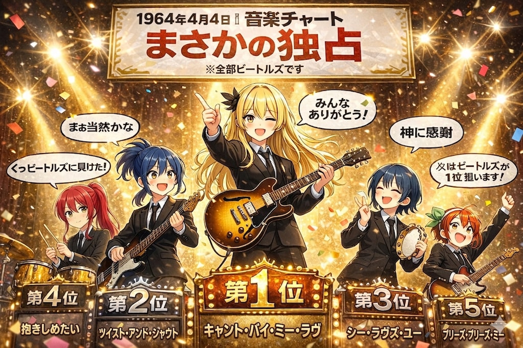 4月4日はビートルズがヒットチャートを独占した日