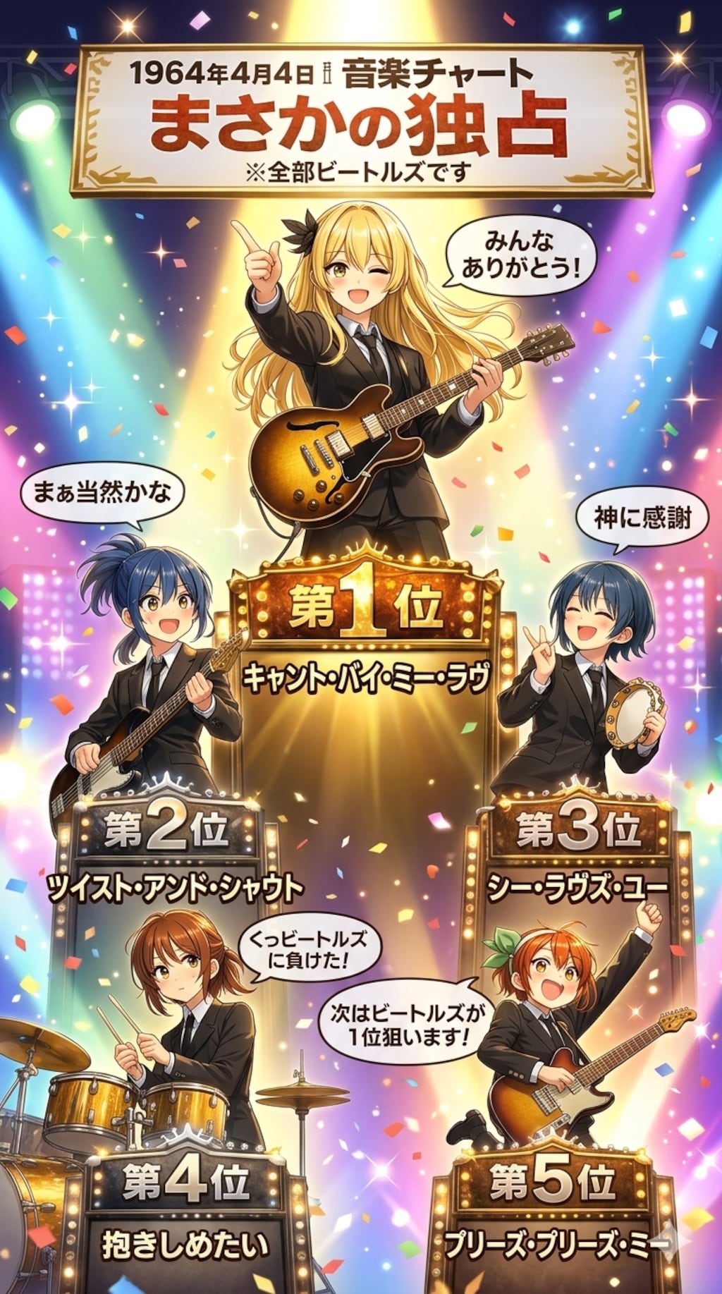 4月4日はビートルズがヒットチャートを独占した日