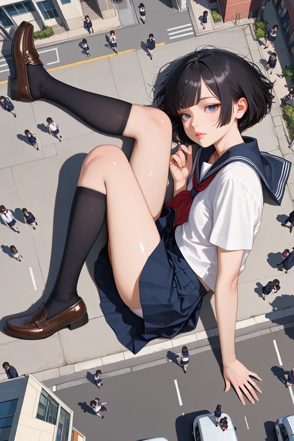お寝坊大女子高生