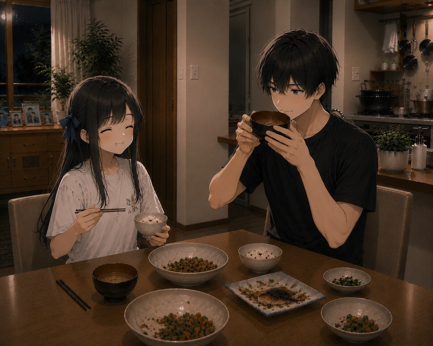 食事中、美味し | の人気AIイラスト・グラビア