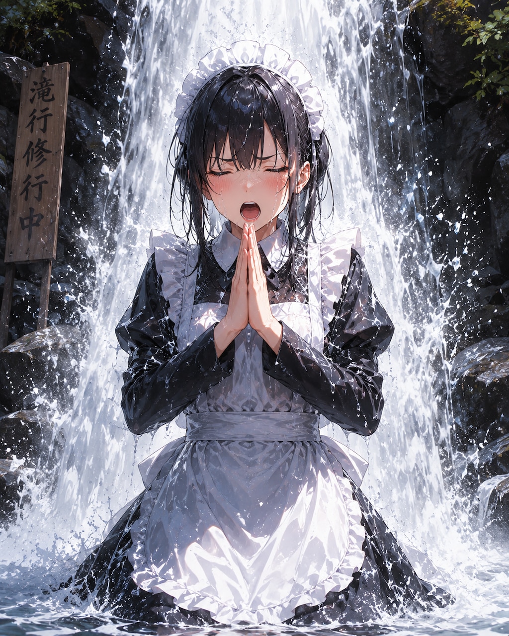 滝行メイドさん