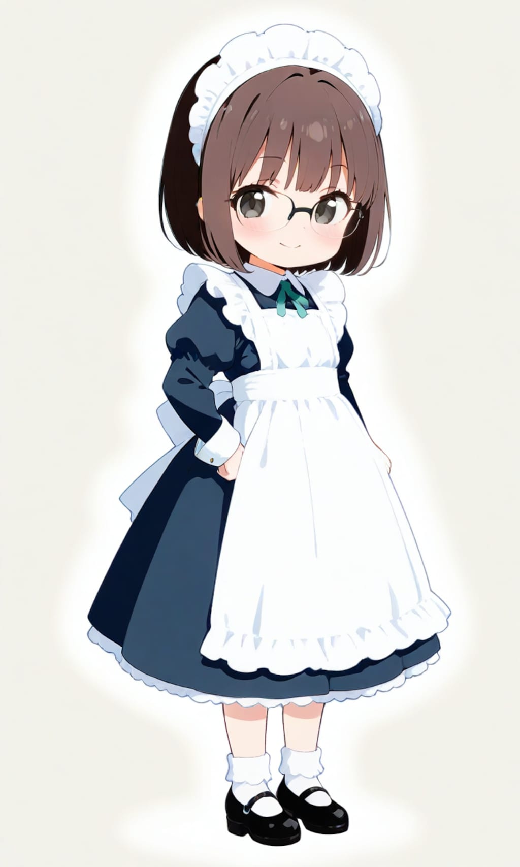 レゴ風ちび眼鏡メイドさん