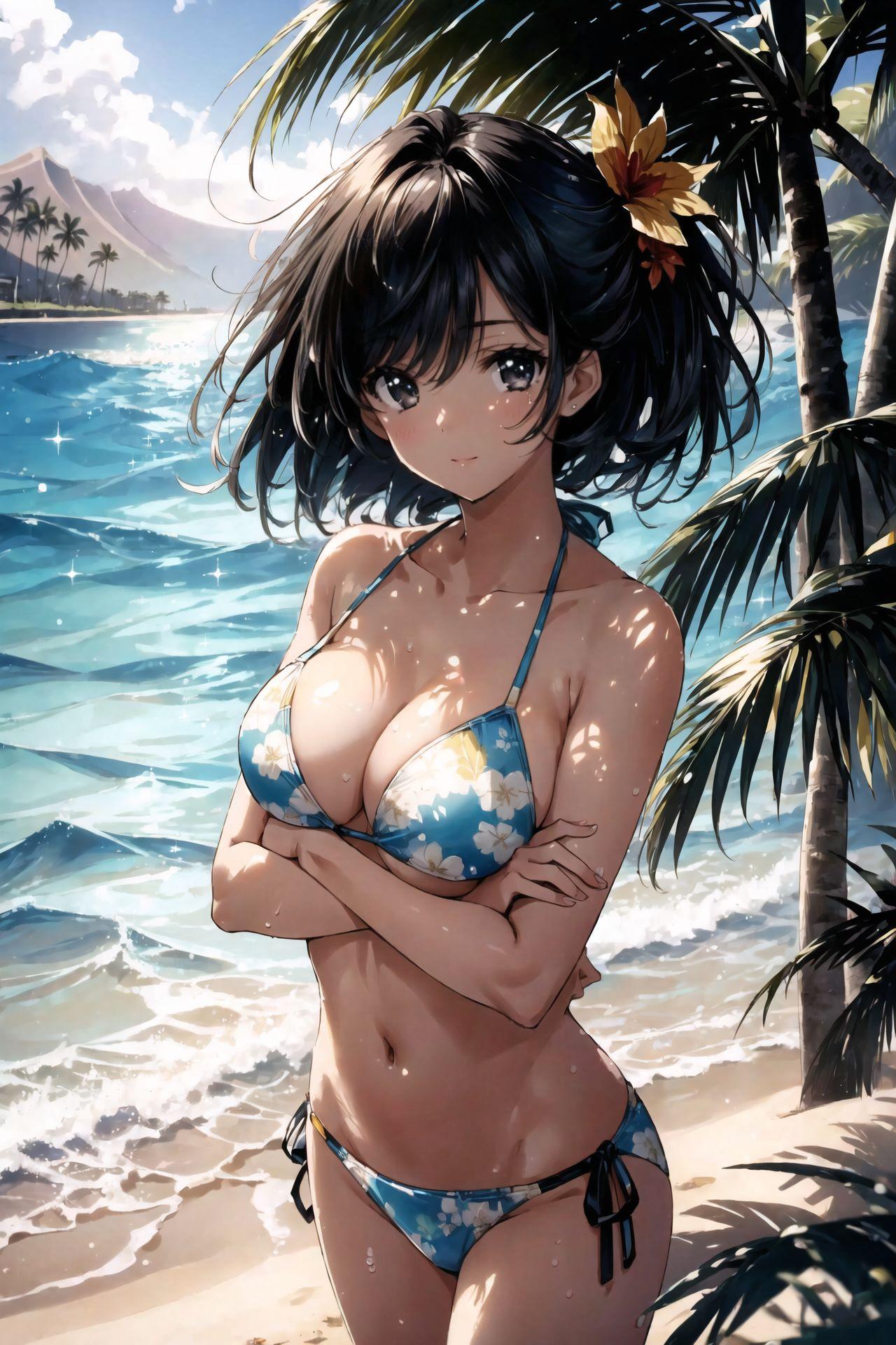 夏のビーチ少女