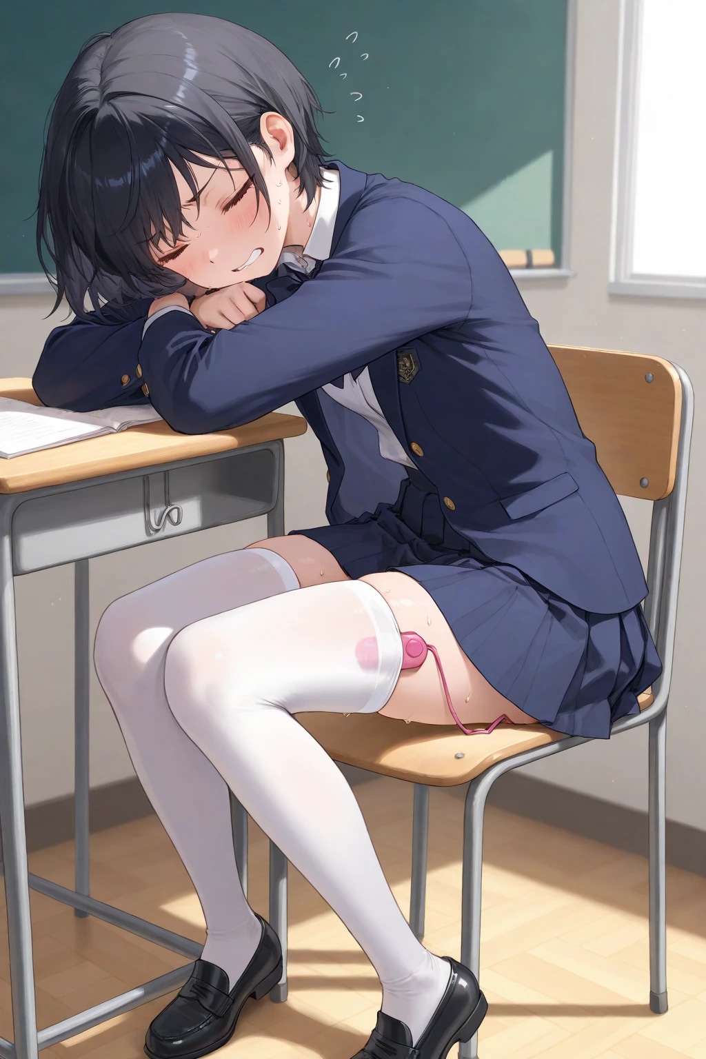 早朝の教室で