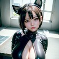 胸元開きラバースーツ① 2枚目