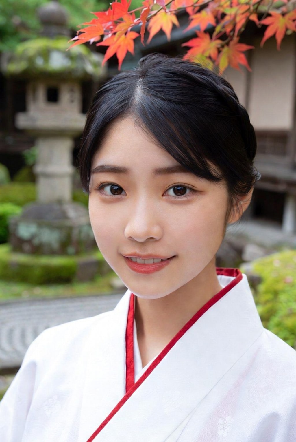 黒髪ロングで巫女服の美女５０