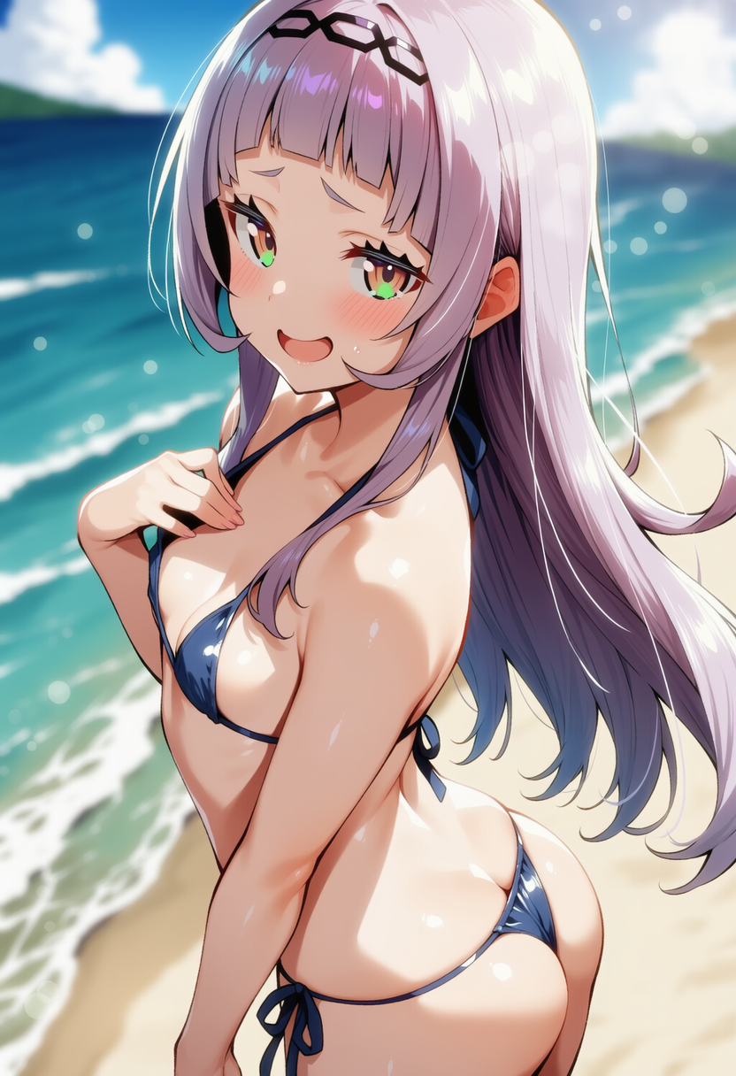 がんばってみたんだけど、似合うかな？（紫咲シオン）