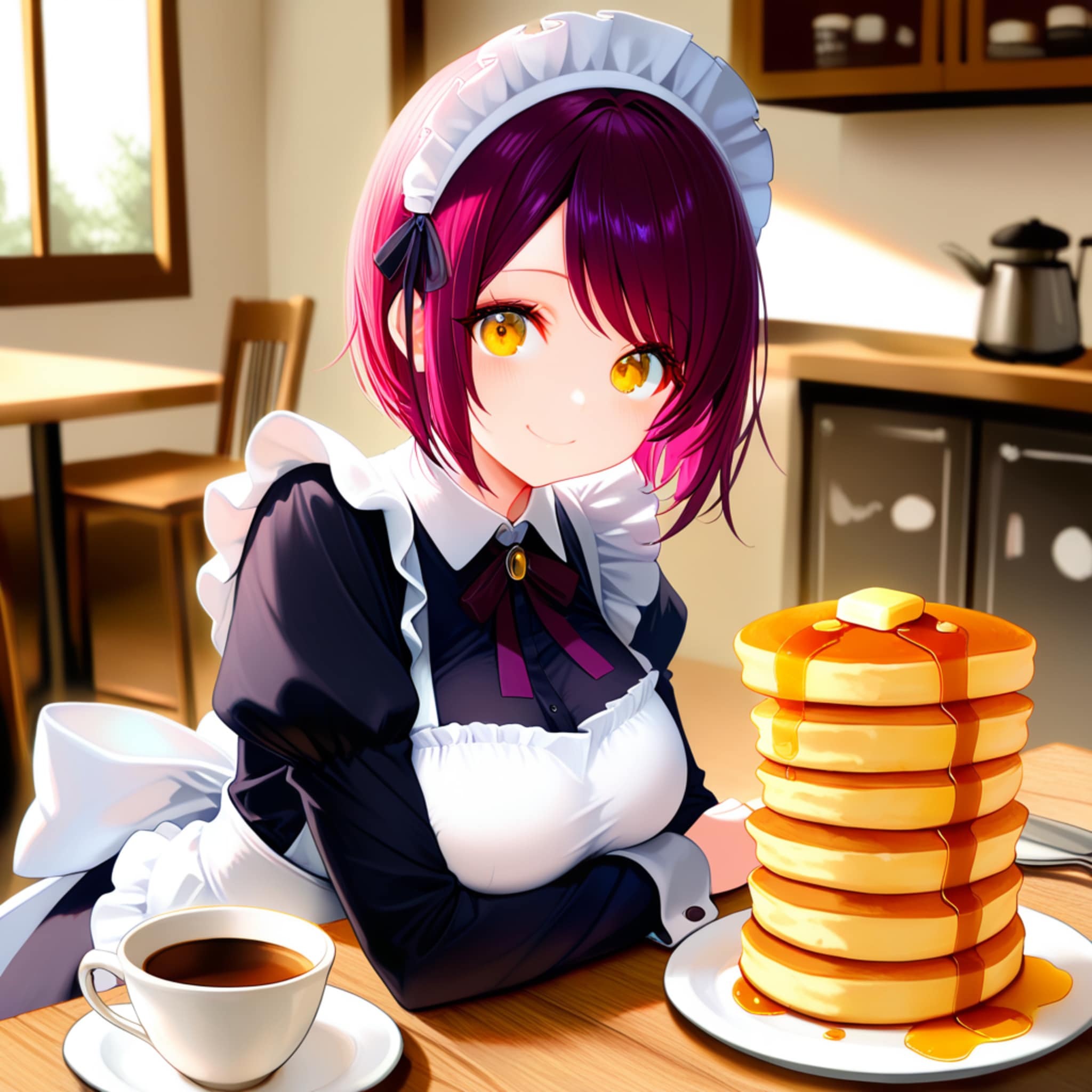 おはようございます（挨拶メイドの芽衣ちゃん） | の人気AIイラスト・グラビア