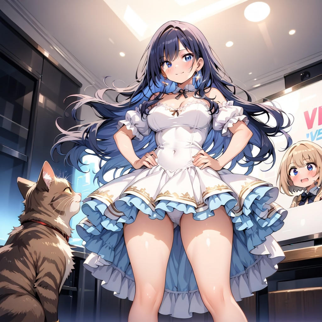 例のウイルスをやりたくて、挑戦するも、普通のフリフリパンチラになったあい。