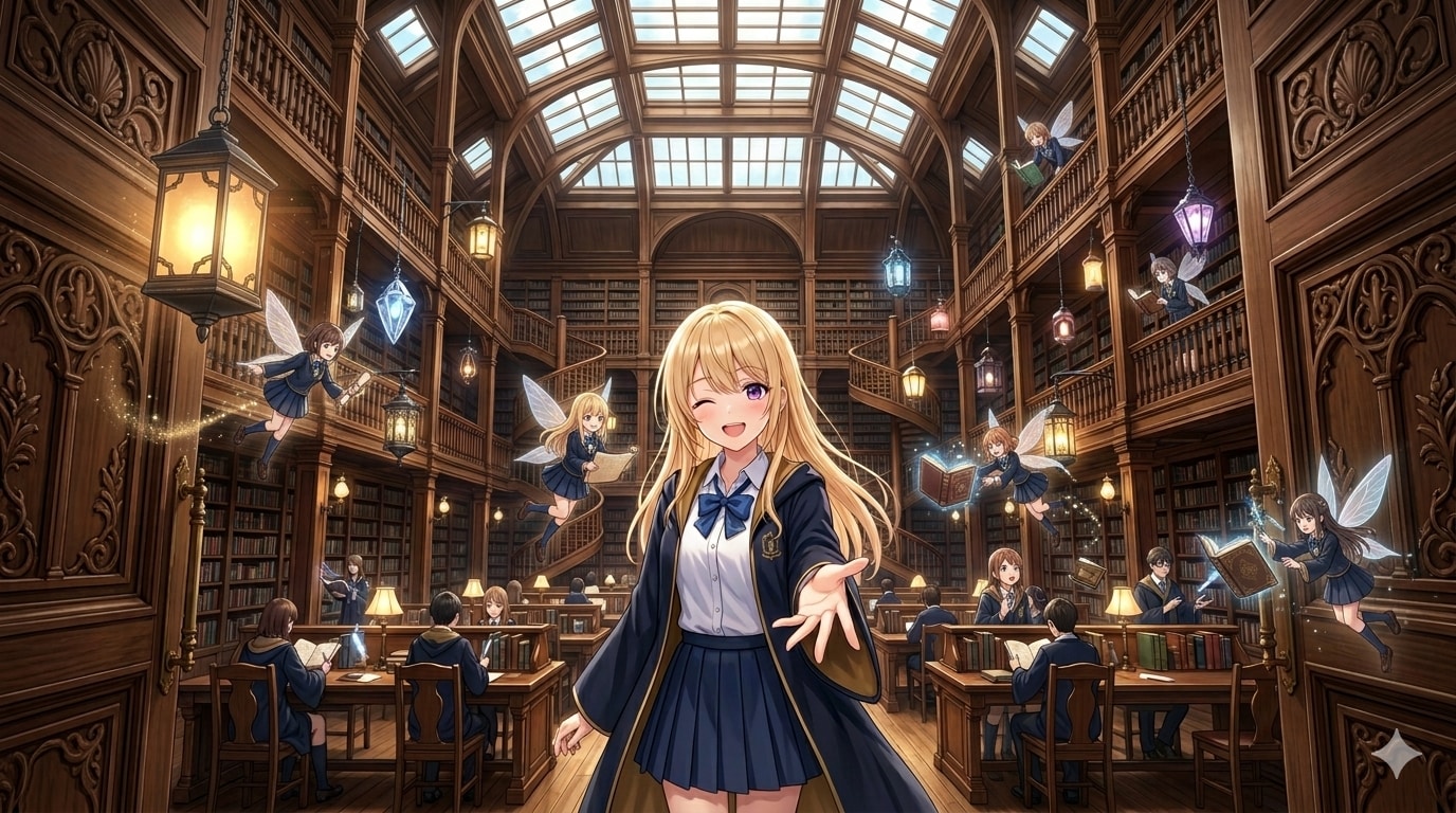 魔法大学付属第2図書館 | の人気AIイラスト・グラビア