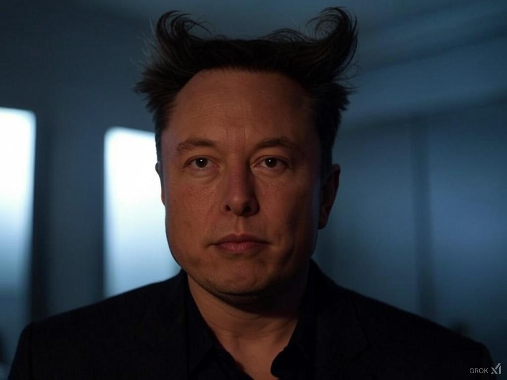 悪人面のイーロン・マスク、ツインドリルヘア