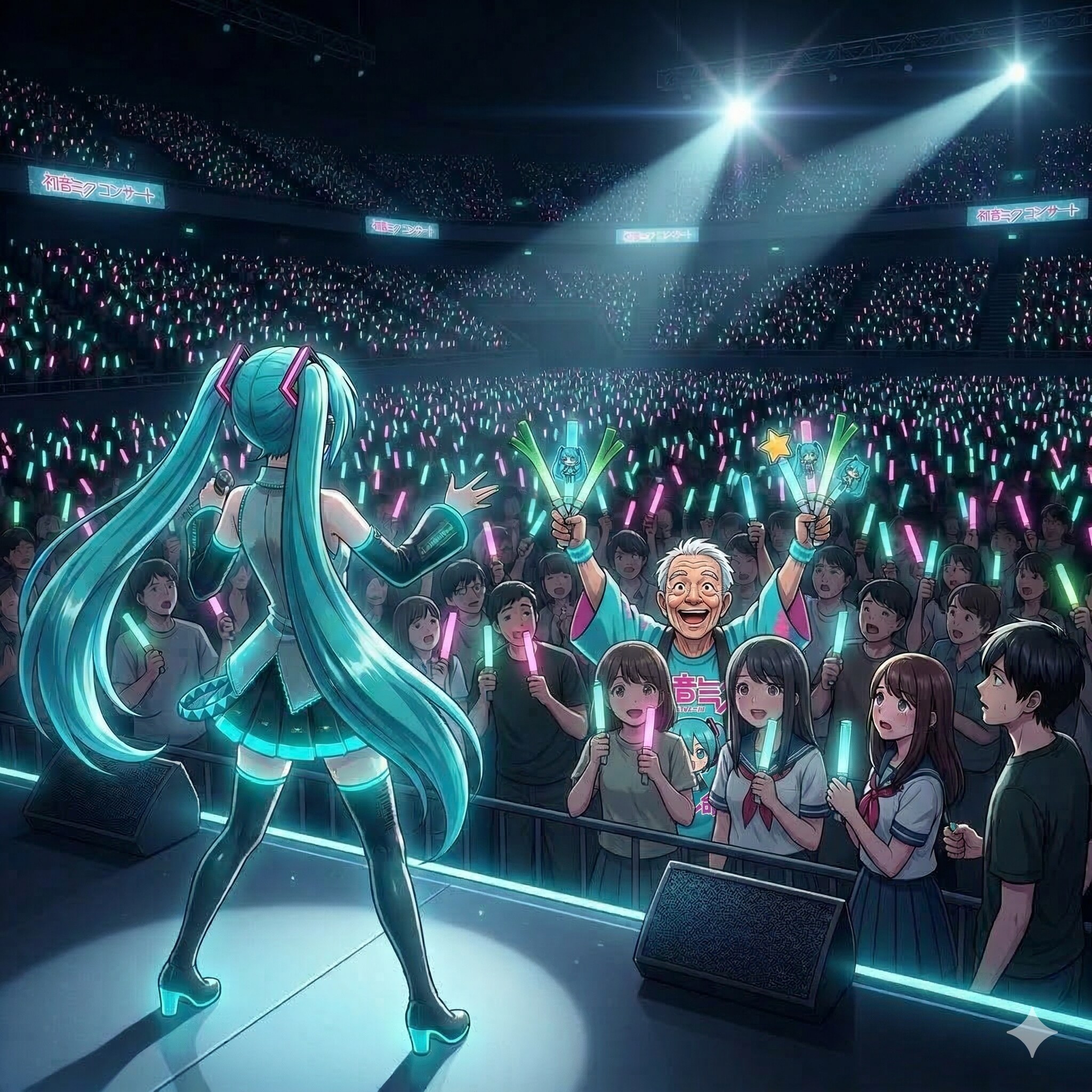 ミクさんのライブに来た おじいちゃん🎶
