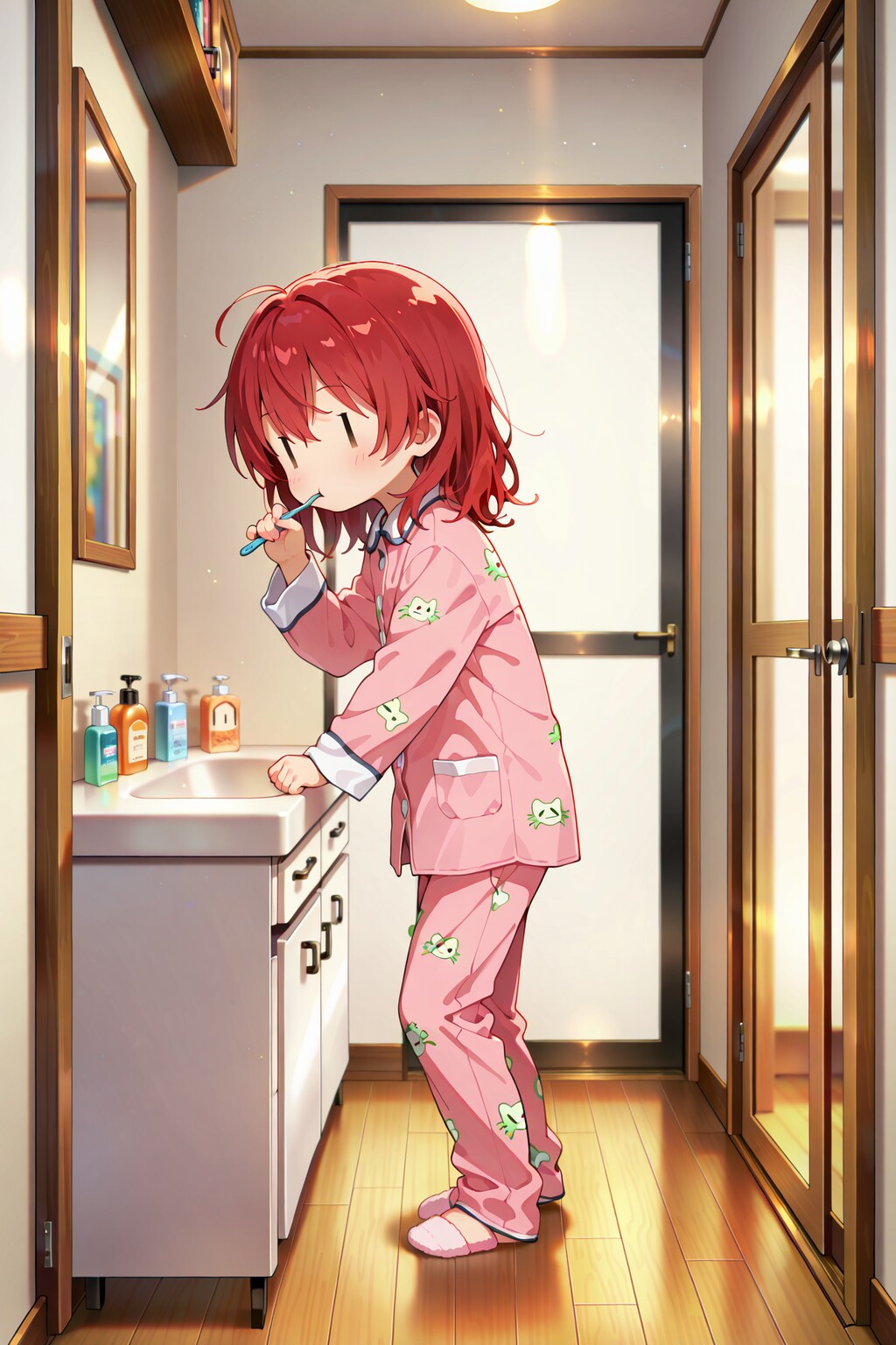 起き抜けのジト目先生 Y716