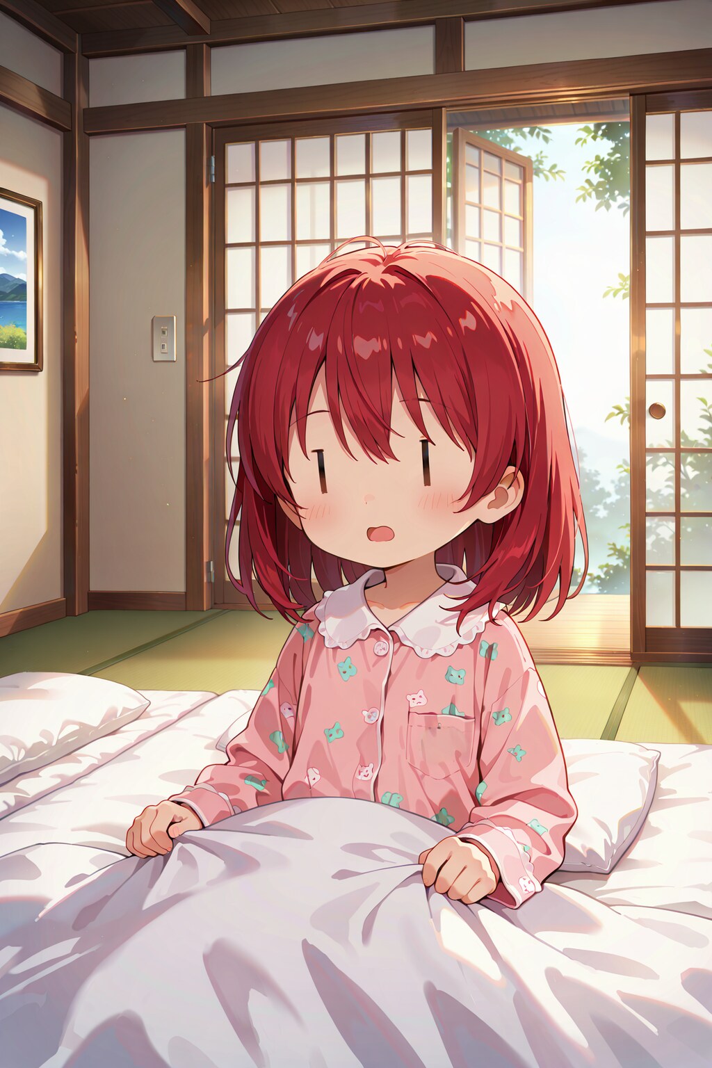 起き抜けのジト目先生 Y716