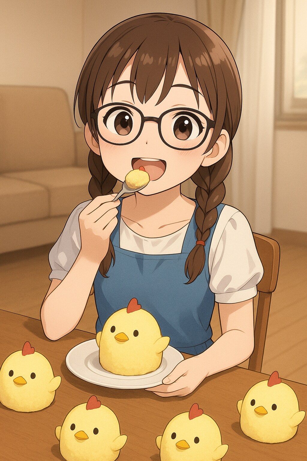 ぴよりんを食べている女の子 | の人気AIイラスト・グラビア