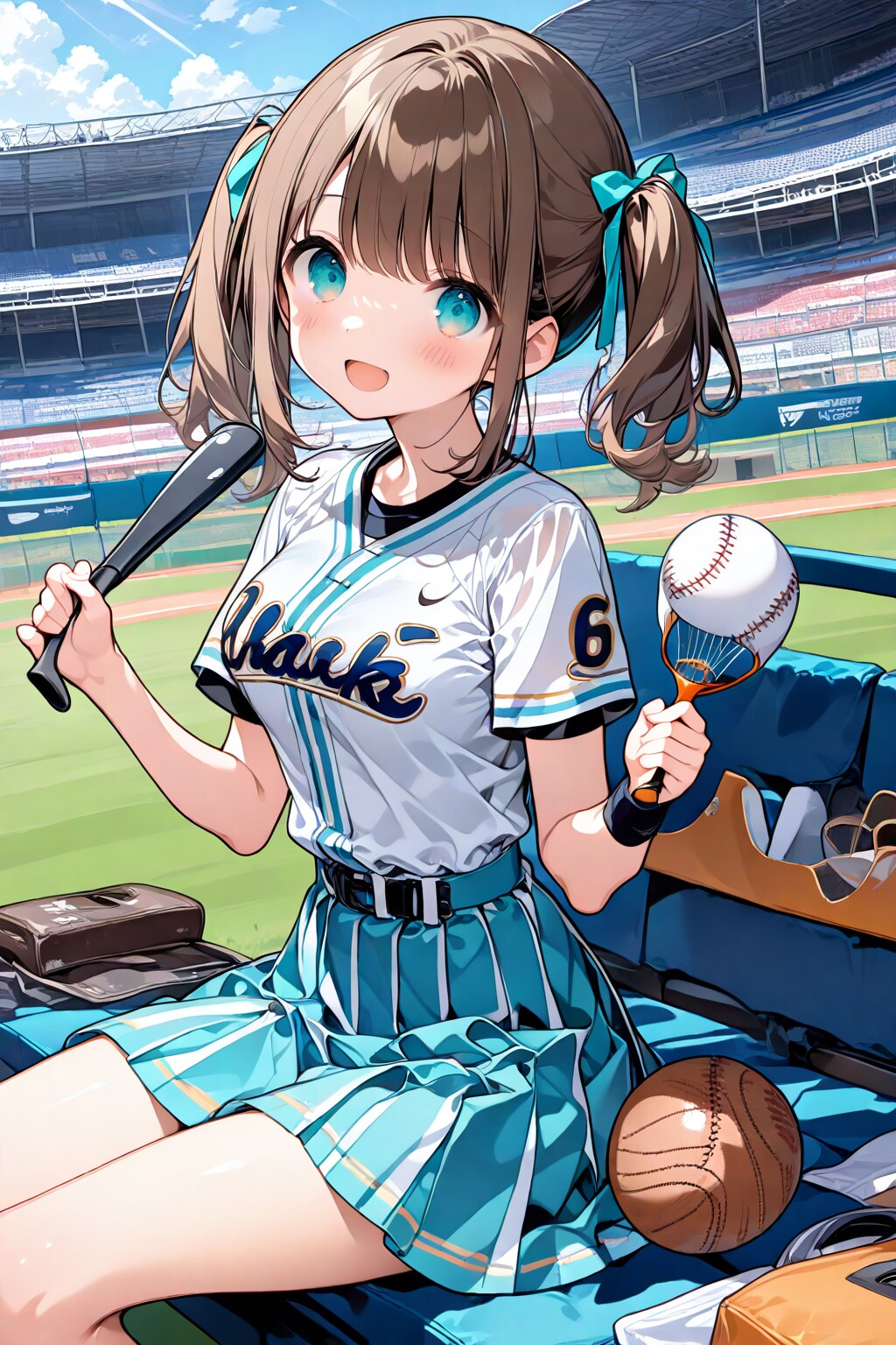 謎グッズで野球応援するはるかちゃん