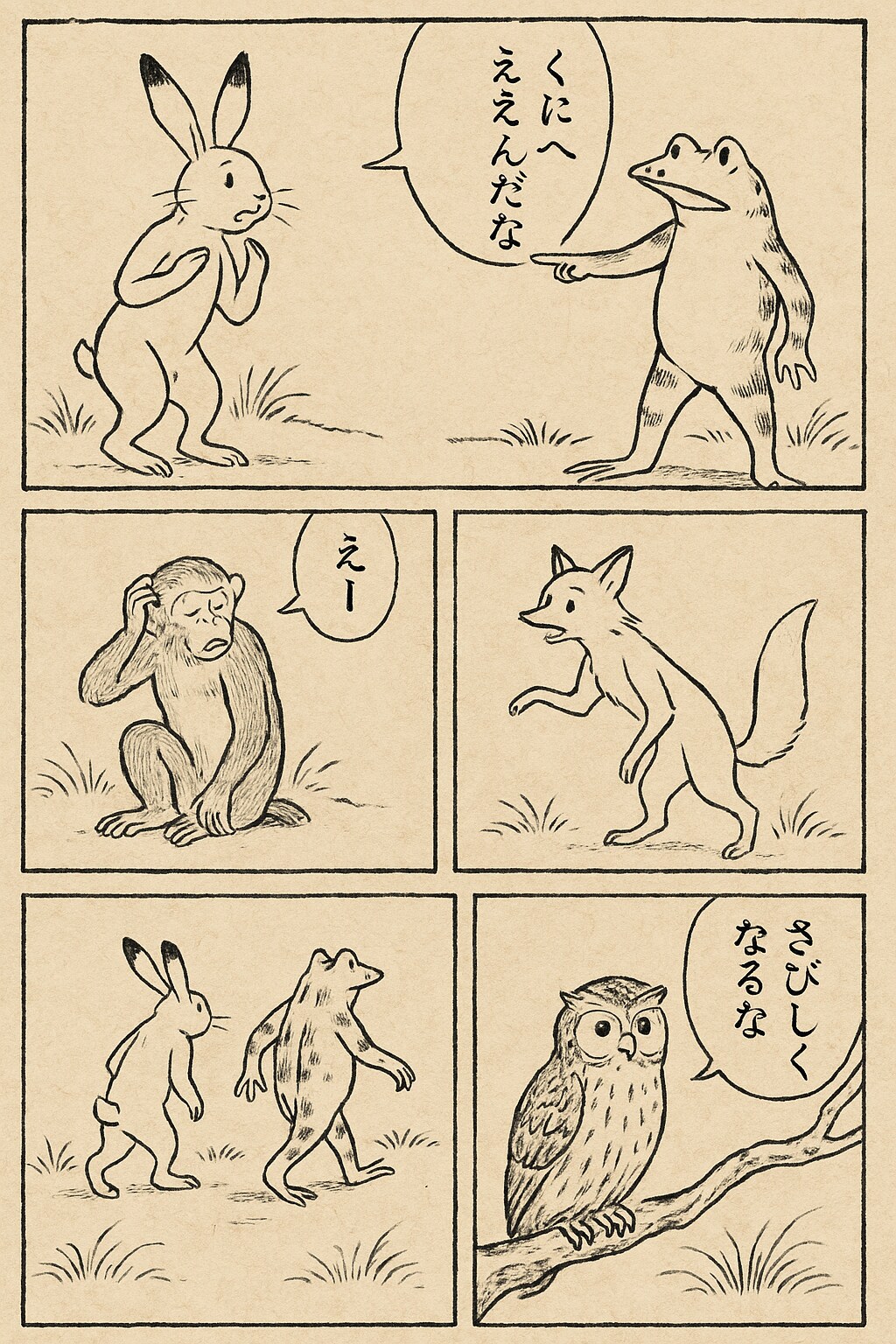 最古の漫画でくにへかえるんだな