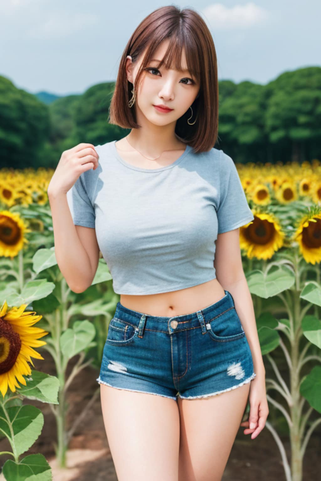 向日葵とお姉さん