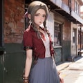 エアリスの制服姿-ちょっぴり不良っぽい 2枚目