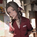 エアリスの制服姿-ちょっぴり不良っぽい 4枚目