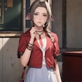 エアリスの制服姿-ちょっぴり不良っぽい 3枚目