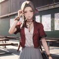 エアリスの制服姿-ちょっぴり不良っぽい 9枚目