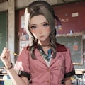 エアリスの制服姿-ちょっぴり不良っぽい 7枚目