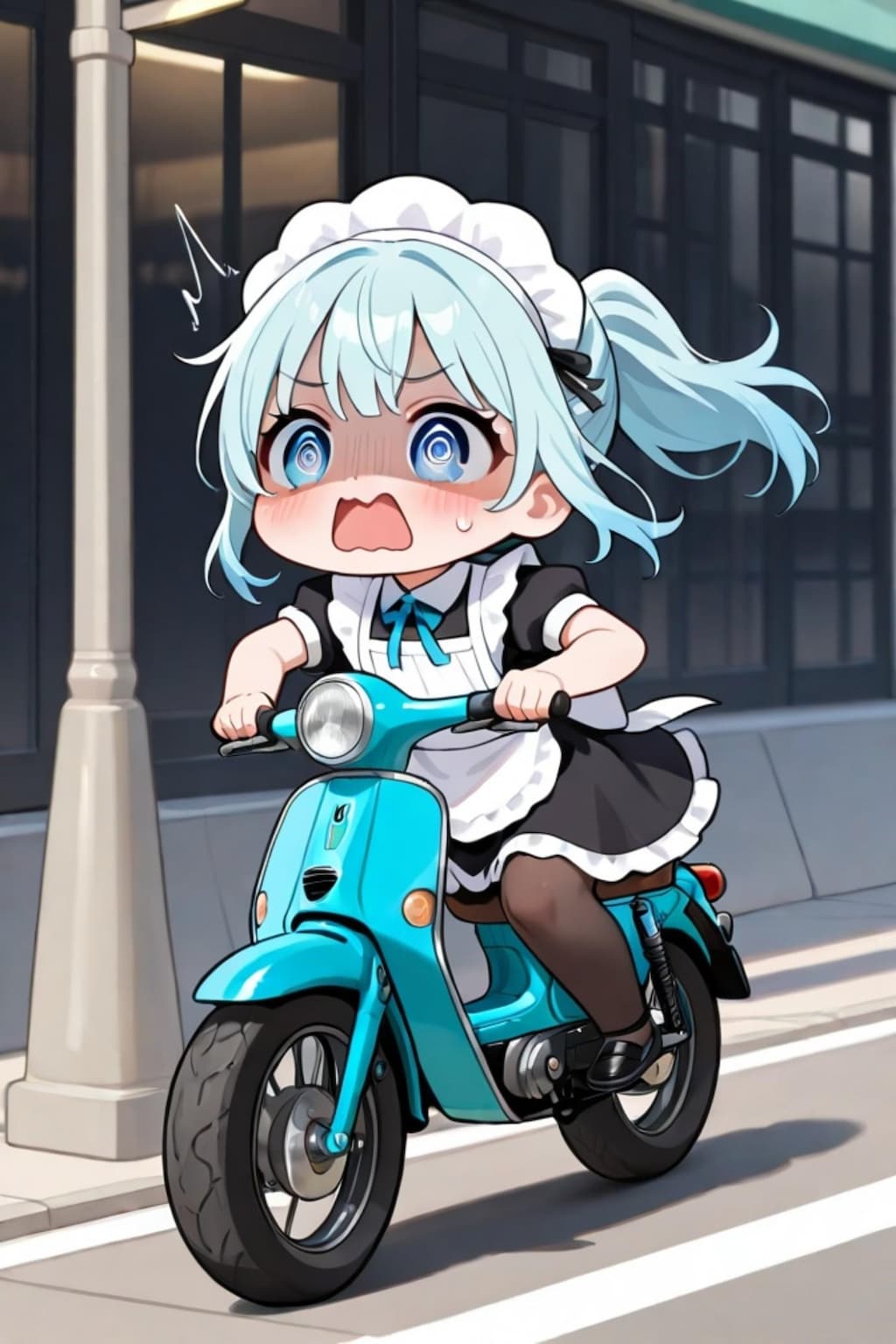 メイド服の青髪ちゃん