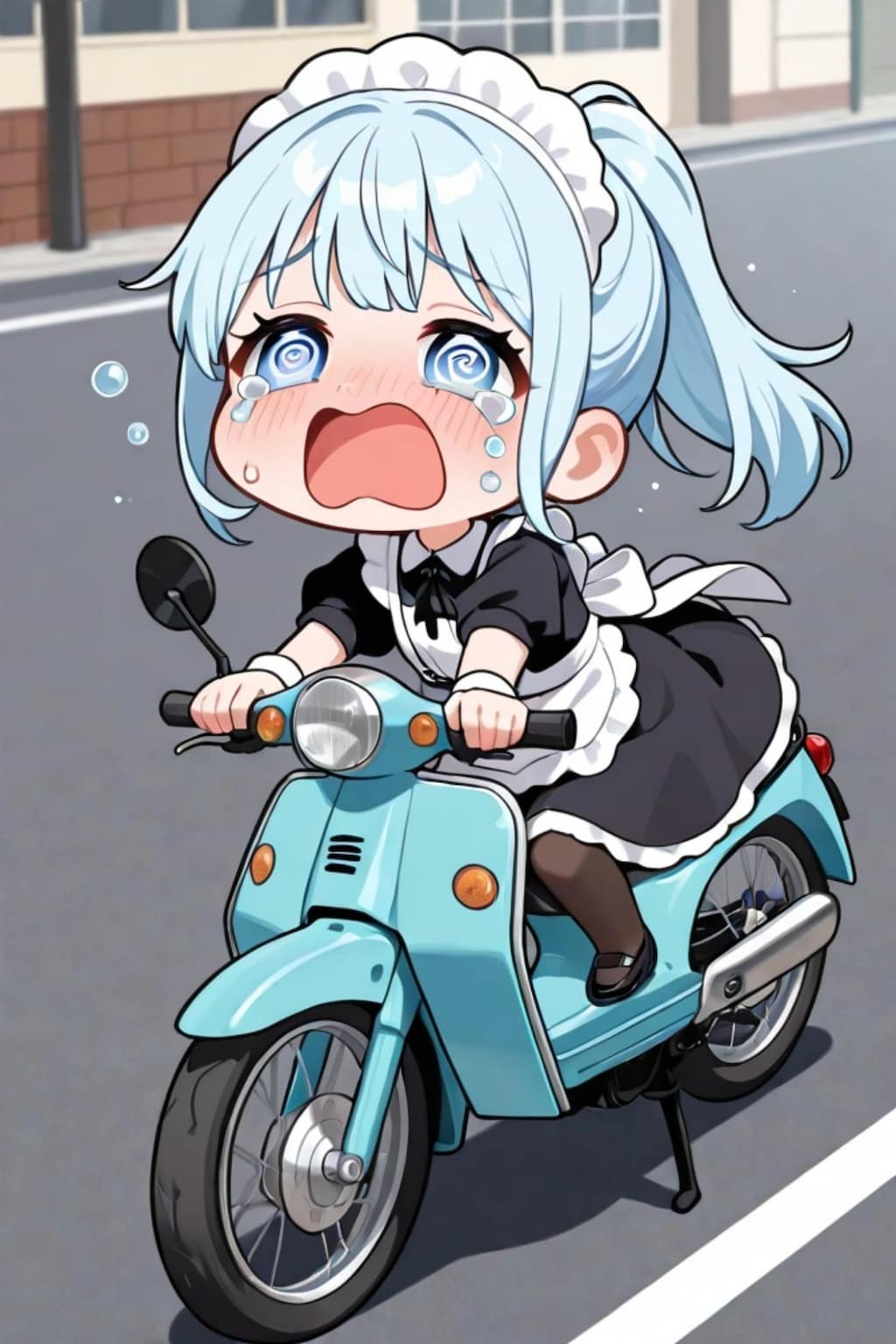 メイド服の青髪ちゃん