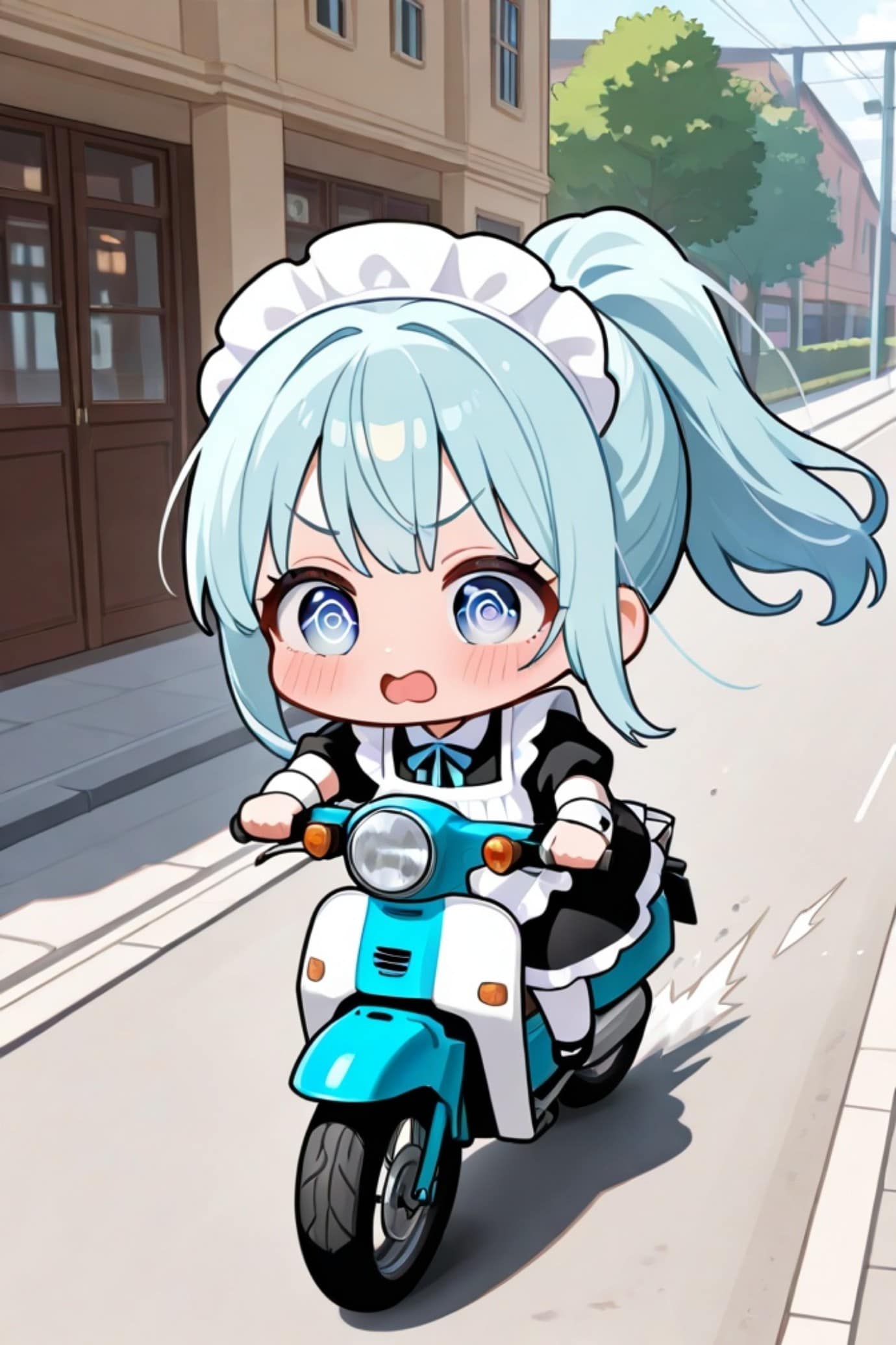 メイド服の青髪ちゃん